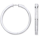 Silver Baguettes 40mm Hoop Earrings