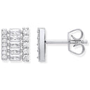 Silver Asymmetric Cubic Zirconia Stud Earrings