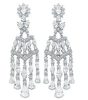 Silver Fancy Cubic Zirconia Chandelier Drops