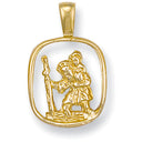 Yellow Gold Cut Out St Christopher Pendant
