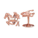 Silver Rose Gold Coated Horse Cufflinks