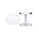 Silver Plain Oval Cufflinks