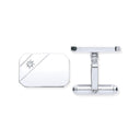 Silver Cubic Zirconia, Rectangle, Soft Edge Cufflinks