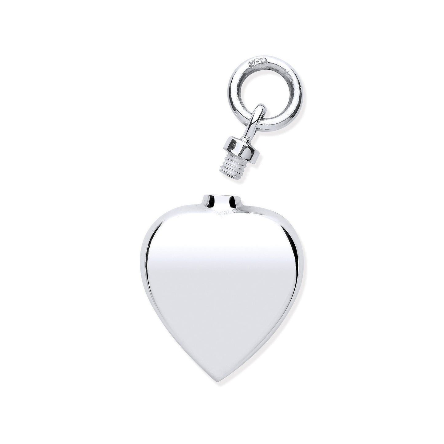 Silver Perfume/Ashes Heart Holder Pendant - Silver