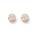 9ct Yellow Gold 5mm Rubover Set Cubic Zirconia Studs