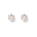 9ct Yellow Gold 4mm Claw Set Cubic Zirconia Studs