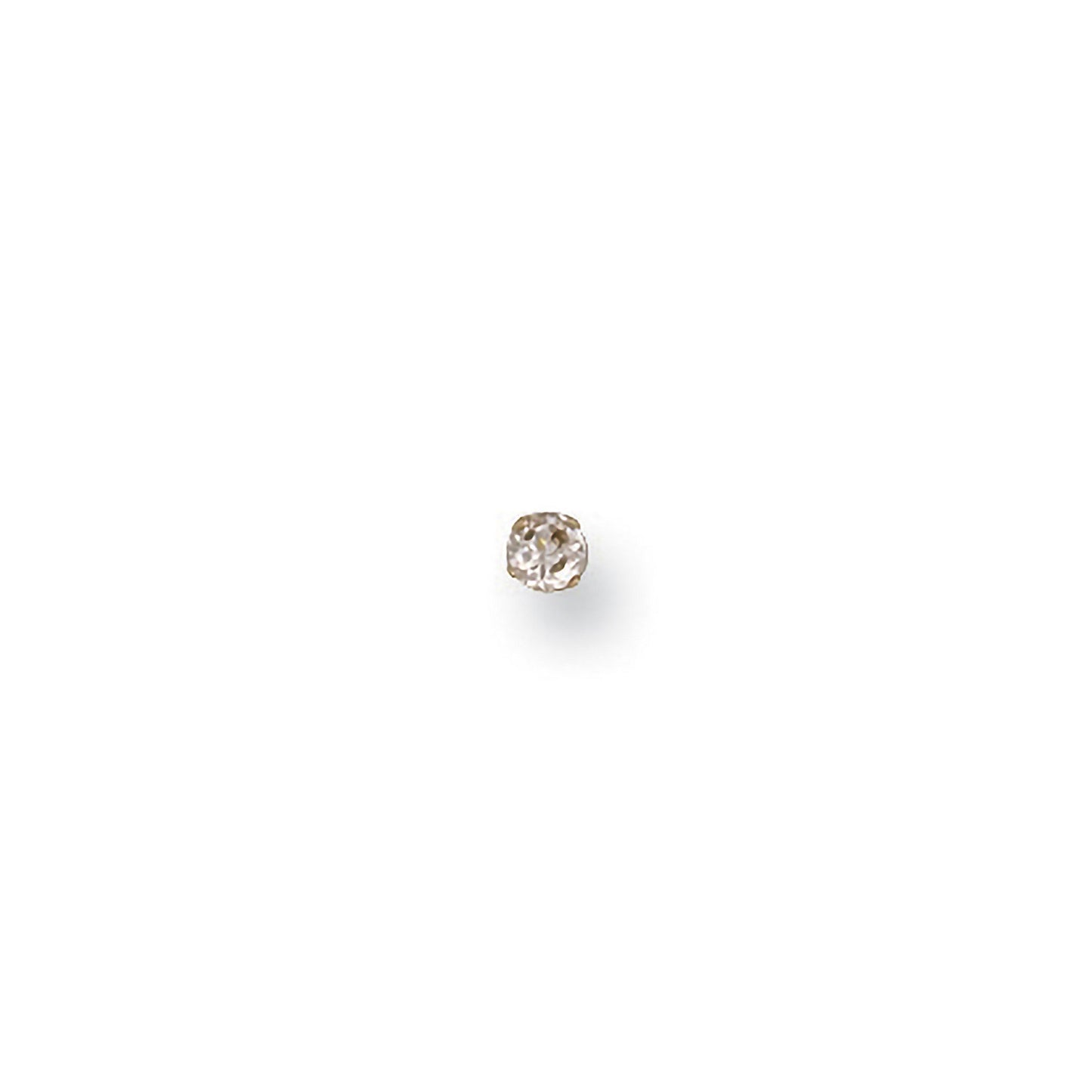 Yellow Gold Claw Set Cubic Zirconia Nose Stud - 9ct Gold