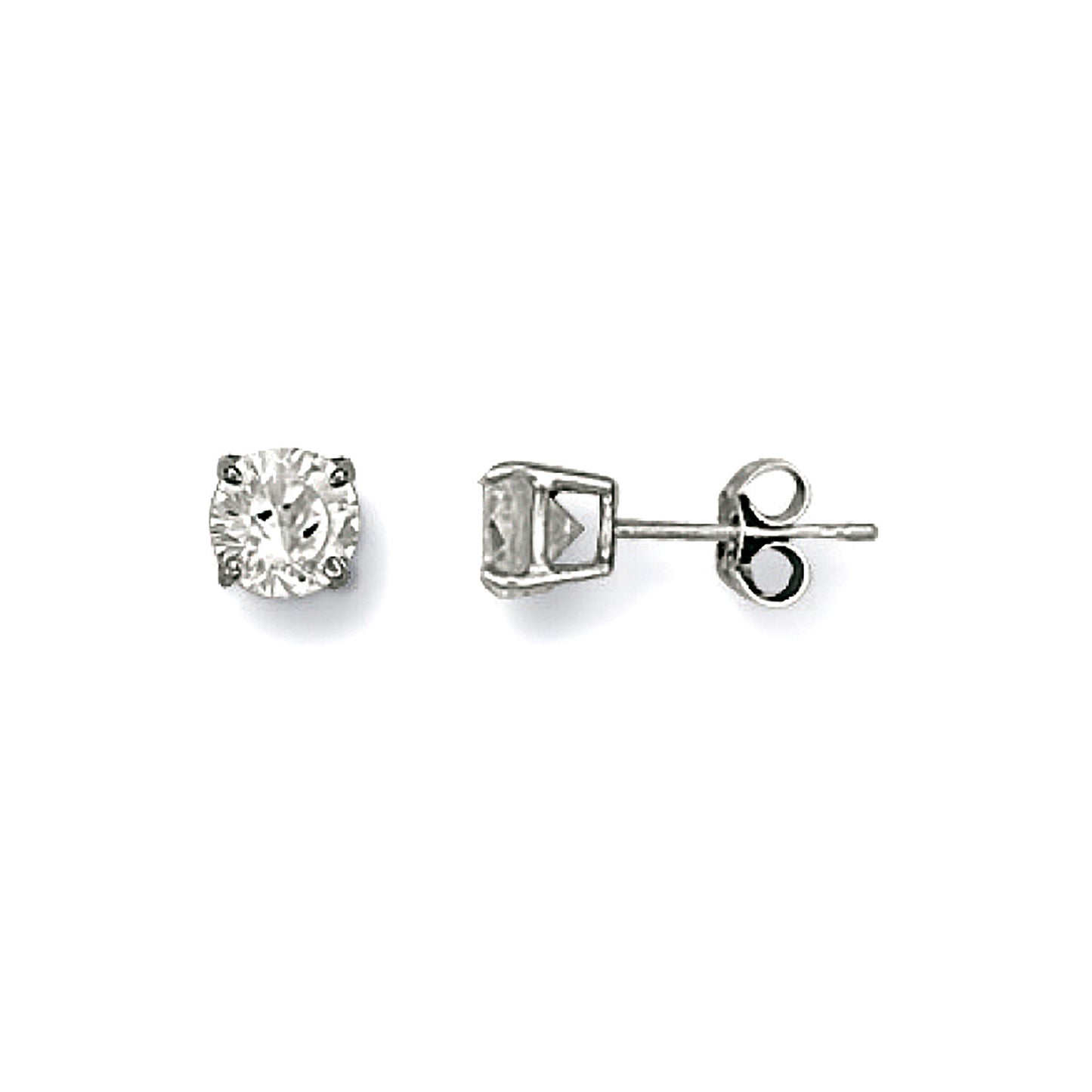White Gold 5mm Claw Set Cubic Zirconia Studs - 9ct Gold