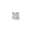 White Gold Gents Claw Set Princess Cut 5mm Cubic Zirconia MAN Stud