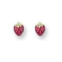 Yellow Gold Enamelled Strawberry Studs