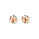 9ct Yellow White & Rose Gold Fancy Knot Studs