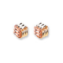 9ct Yellow White & Rose Gold Fancy Knot Studs