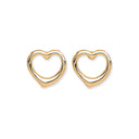 9ct Yellow Gold Open Heart Studs