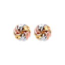 9ct Yellow, White & Rose Gold Tight Knot Studs