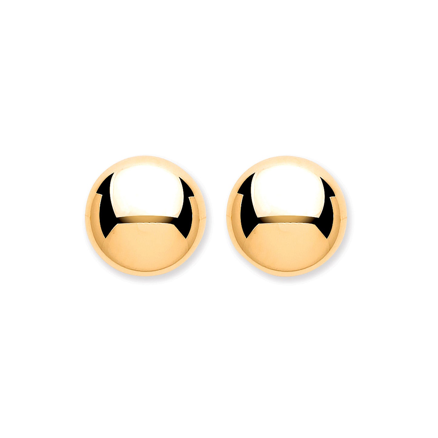 9ct Yellow Gold 7mm Button Ball Studs - 9ct Gold
