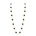 Vintage Alhambra 20 Motifs Long Necklace with Onyx