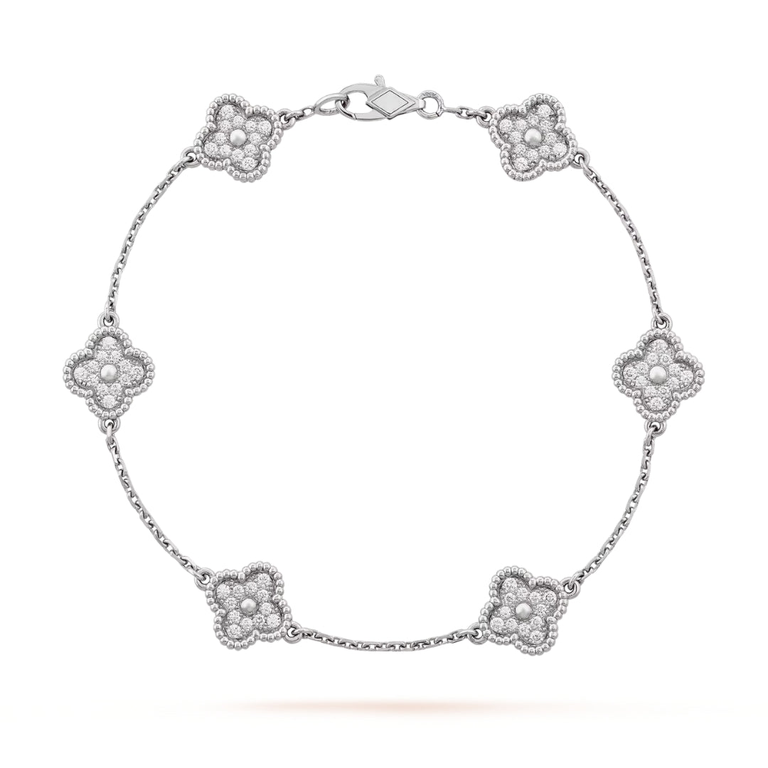 Belle Vante Bracelet 6 Motifs Diamonds 18K White Gold