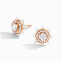 Tip-Top Diamond Stud Earrings Rose Gold White Agate