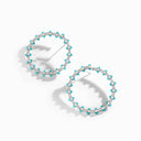 Tip-Top Diamond Halo Earrings White Gold Sea Blue Chalcedony