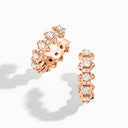 Small Rose Gold Diamond Hoop Earrings