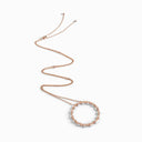 Tip-Top Diamond Halo Necklace Rose Gold White Agate