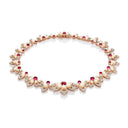 Tiaré Necklace in 18kt Rose Gold with Mother of Pearl Rubellite and Diamonds