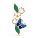 Lucky Spring Butterfly Clip in 18K Yellow Gold with Agate