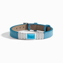 18 Karat White Gold Pavé Diamond Leather Strap Bracelet