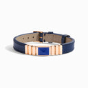 Leather Strap Bracelet Rose Gold Lapis Lazuli
