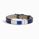 18 Karat White Gold Saffiano Leather Strap Bracelet