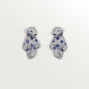 Belle Vante Panthère Sapphire Paved Earrings 18k White Gold
