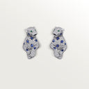 Belle Vante Panthère Sapphire Paved Earrings 18k White Gold