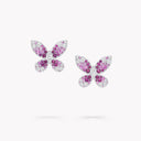 Butterfly Ruby, Pink Sapphire and Diamond Earrings in White Gold | RGE2017
