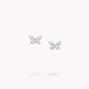 Butterfly Diamond Petite Stud Earrings White Gold | RGE1563