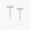 Tilda's Bow Diamond Double Strand Earrings White Gold