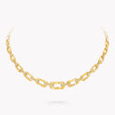 Signature Pavé Diamond Small Chain Necklace Yellow Gold