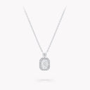 Constellation Emerald Cut Diamond Pendant White Gold