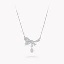 Tilda's Bow Diamond Drop Pendant White Gold