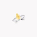 Foufou Pear Yellow Diamond Ring White Gold and Yellow Gold