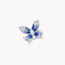 Butterfly Sapphire Tourmaline and Diamond Ring White Gold