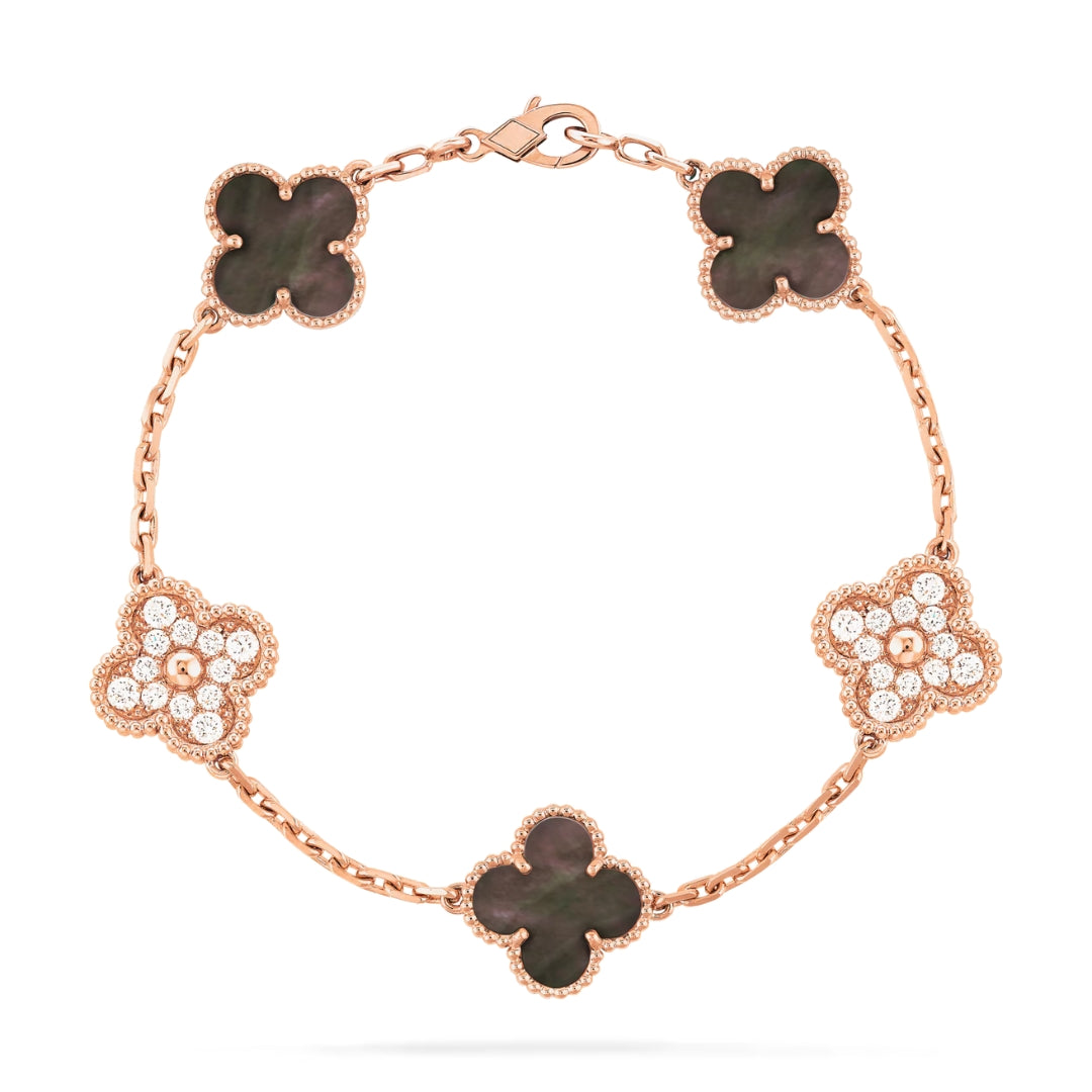 Belle Vante Bracelet 5 Motifs Diamond Mother-Of-Pearl 18K Rose Gold