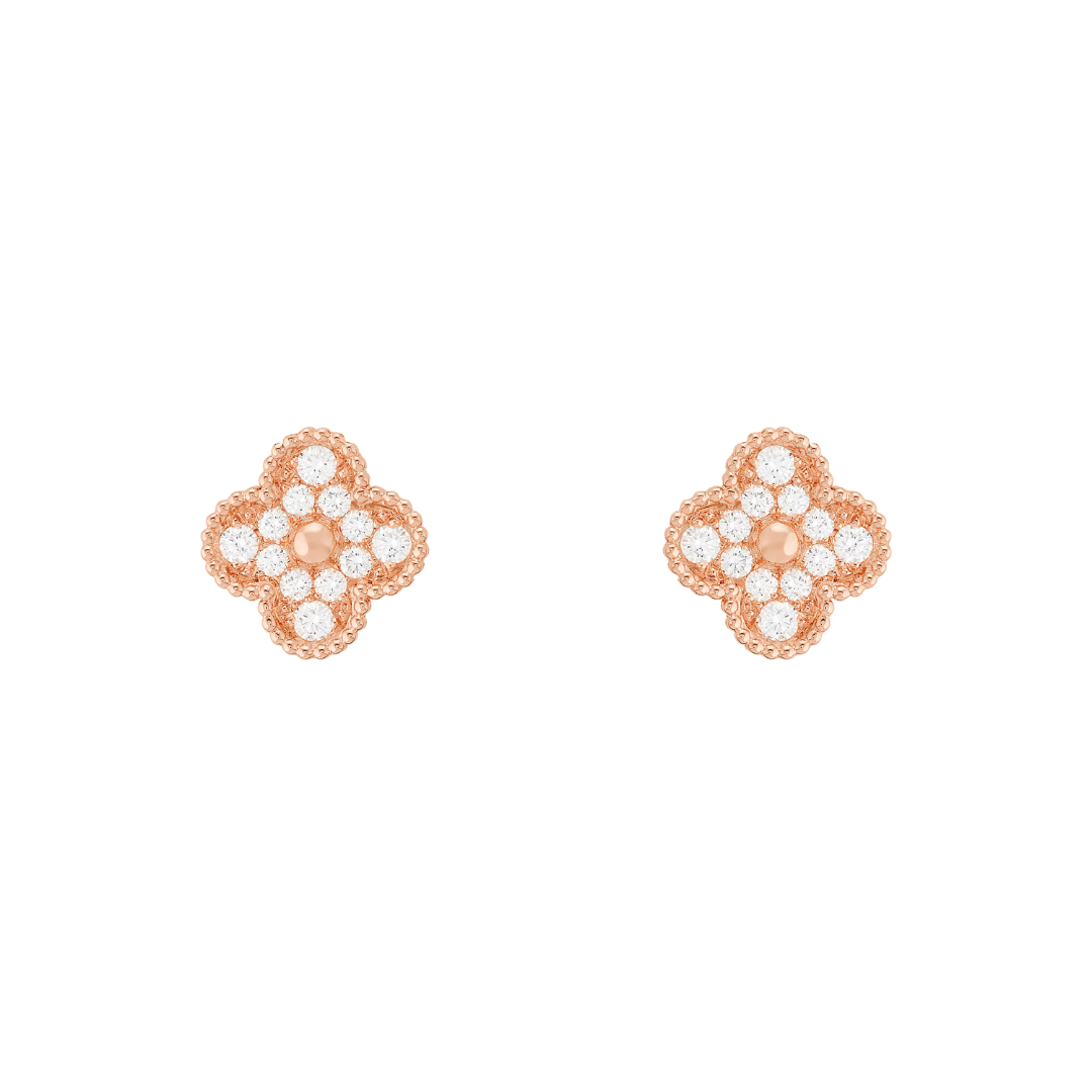 Belle Vante Earrings Full Diamonds 18K Yellow Gold