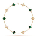 Belle Vante Necklace 10 Motifs Diamonds Malachite 18K Yellow Gold