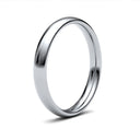 18ct White Gold Standard Weight Court Profile Mirror Finish Wedding Ring