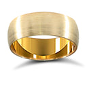 18ct Yellow Gold Standard Weight Court Profile Satin Wedding Ring