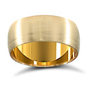 18ct Yellow Gold Standard Weight Court Profile Satin Wedding Ring