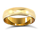 WCT22Y5-02() | 22ct Yellow Gold Standard Weight 5mm Court Profile Mill Grain Wedding Ring