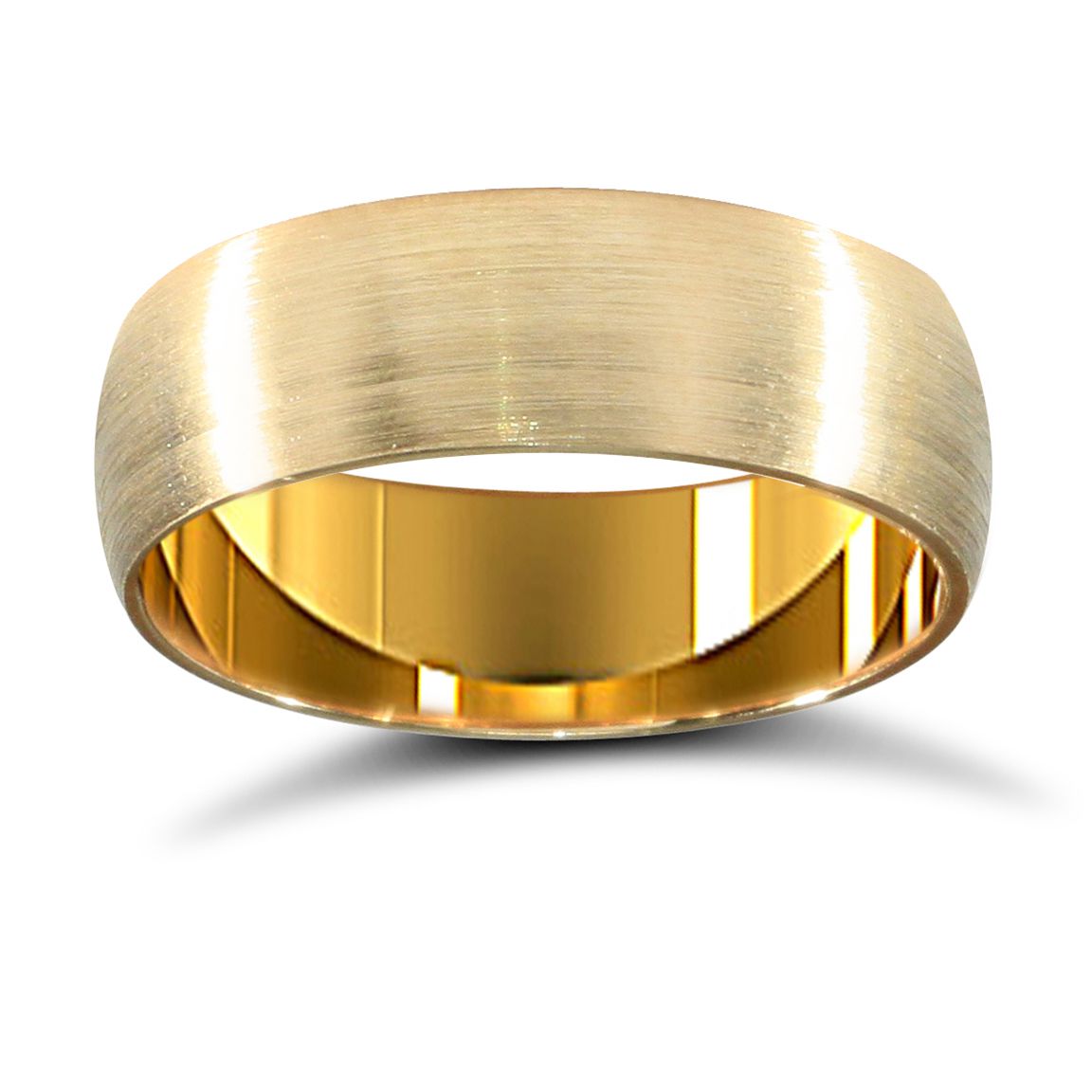 22ct Yellow Gold Standard Weight 6mm Court Profile Satin Wedding Ring