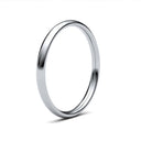 9ct White Gold Standard Weight Court Profile Mirror Finish Wedding Ring