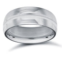 9ct White Gold Standard Weight Court Profile Centre Groove Wedding Ring